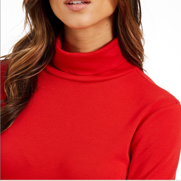 NWT Charter Club Pima Red Turtleneck - Size Medium - Picture 3 of 3
